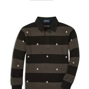 Ralph Lauren Black and Gray Striped rugby skulls